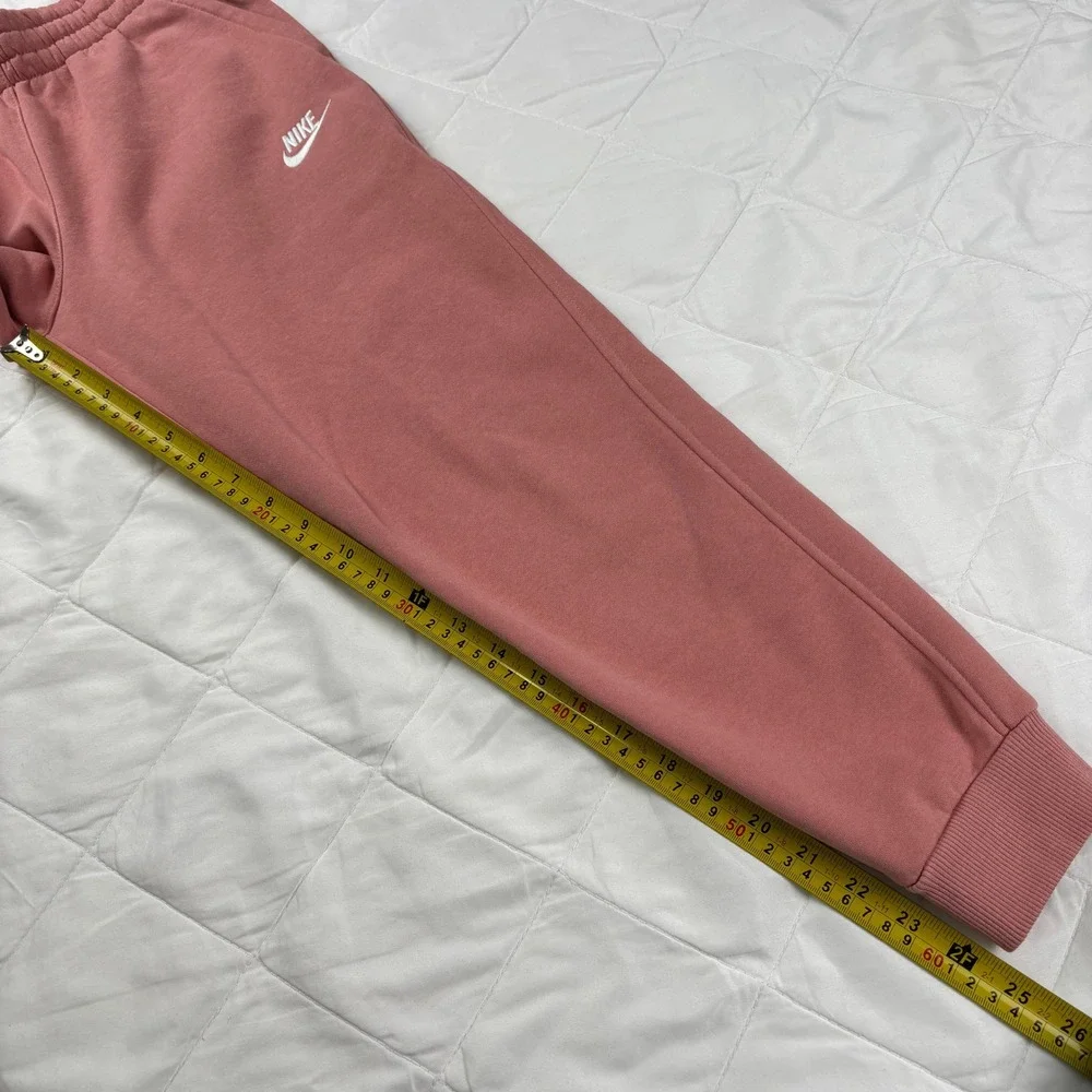 Nike Kids Joggers Sweatpants‎ Pink Cotton Blend Elastic Waist Drawstring Logo M